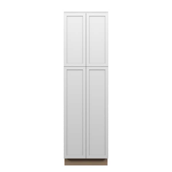 Westport Shaker 24 in. W x 90 in. H x 24 in. D in Painted White Plywood Assembled Pantry Cabinet