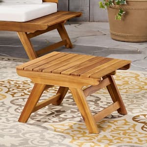 Sedona 12.50 in. Teak Brown Square Wood Outdoor Patio Side Table