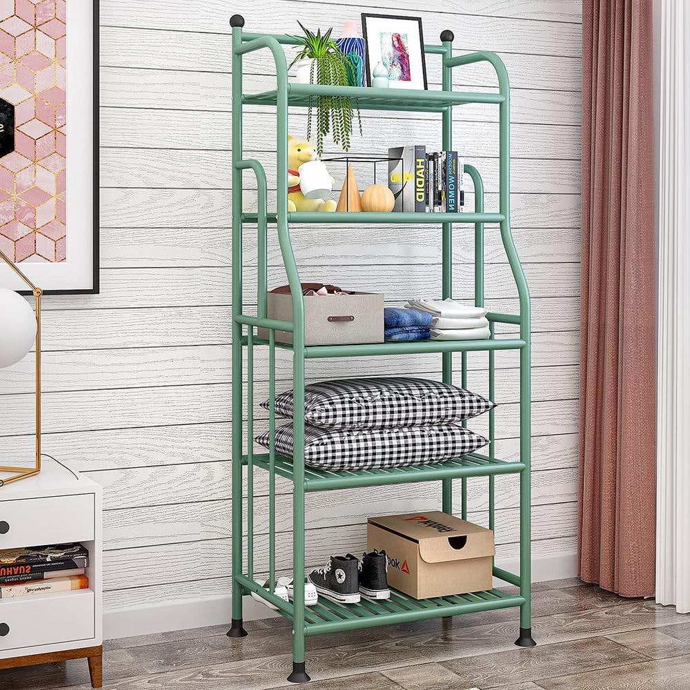 Green Metal 5-Tier Indoor/Outdoor Plant and Storage Shelf