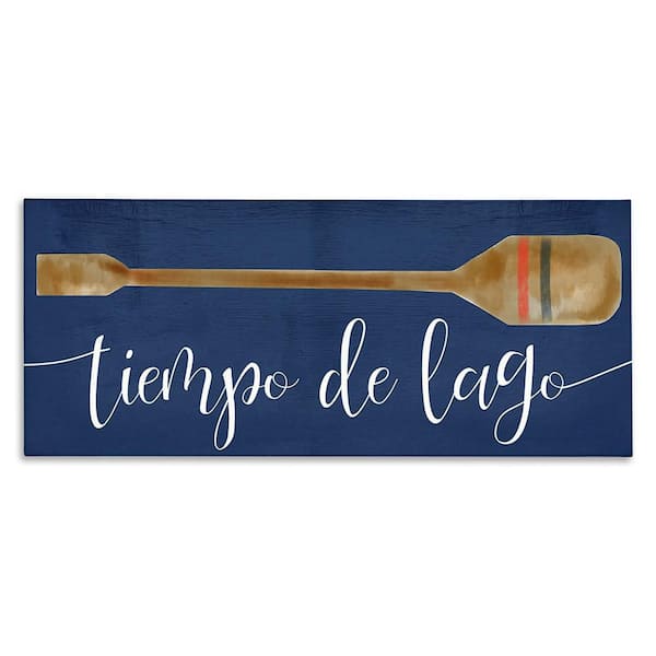 Stupell Industries Nautical Lake Time by Lil' Rue Gallery Wrapped Unframed Typography Graphic Art Print 17 in. x 40 in.