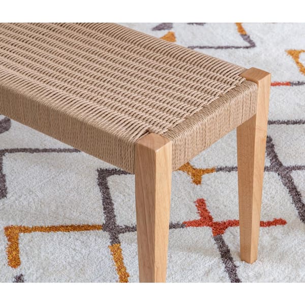 Woven dining bench hot sale