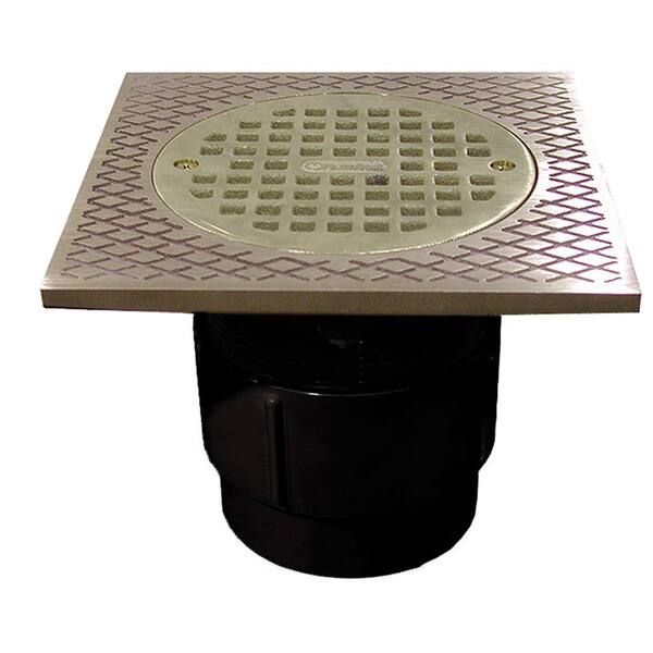 Jones Stephens 3 Pipe Fit - Complete Floor Sink Kit - 3/4 Top Grate - Flat Bottom Grate PVC,Pa S49083