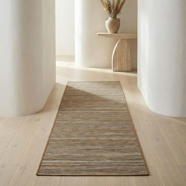 Cape Hinsdale Brown-Ivory 2 ft. 3 in. x 7 ft. 10 in. Indoor/Outdoor Runner Rug