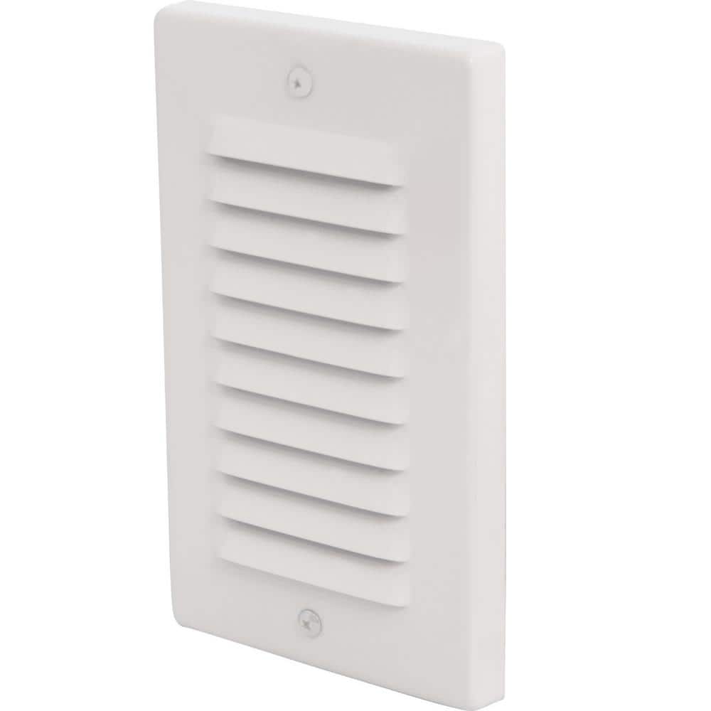 1-Light White Vertical Integrated LED Deck Step Light