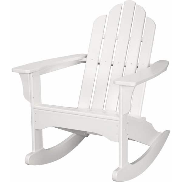 Hanover White All-Weather Adirondack Rocking Patio Chair