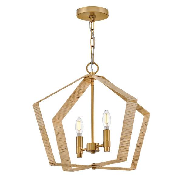 LARK - Sammi 2-Light Lacquered Brass Pendant Light