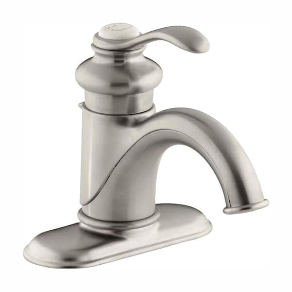 KOHLER Fairfax Single Hole Single Handle Low-Arc Water-Saving Bathroom Faucet in Vibrant Brushed Nickel
