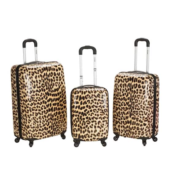 Rockland Animal 3-Piece Hardside Luggage Set, Leopard