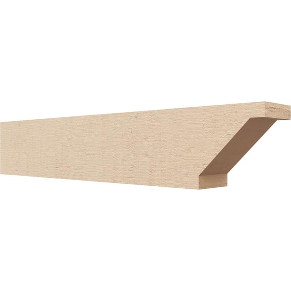 Ekena Millwork 4-in. x 6-in. x 32-in. Burlington Woodgrain, Primed Tan Timberthane Polyurethane Rafter Tail Brace