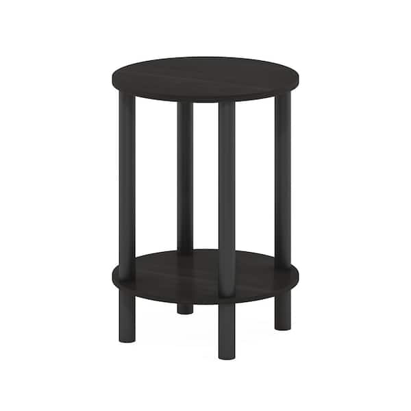 Furinno Turn-N-Tube 13.19 in. Espresso/Black Round Wood Coffee Table
