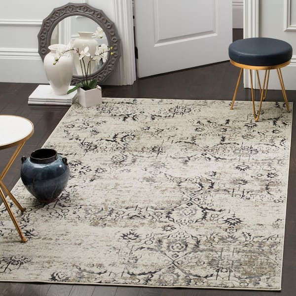 Artifact Charcoal/Cream 4 ft. x 6 ft. Floral Area Rug