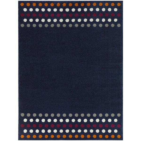 BALTA Dots Navy 5 ft. 3 in. x 7 ft. Dots Area Rug