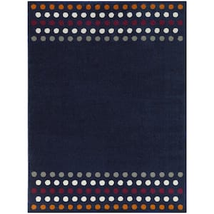 Dots Navy 7 ft. 10 in. x 10 ft. Dots Area Rug