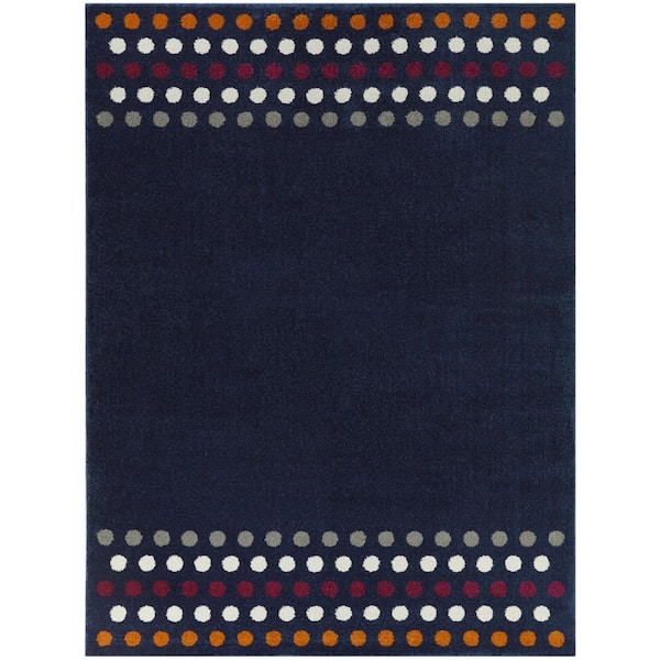 BALTA Dots Navy 7 ft. 10 in. x 10 ft. Dots Area Rug