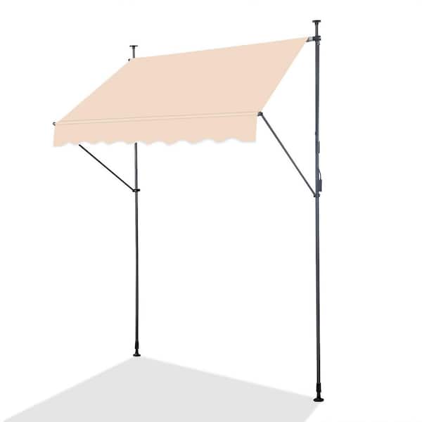 6.5 ft. Metal Manual Patio Retractable Awning (47 in. Projection)