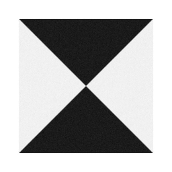 ilemong 7.87 in. x 7.87 in. Peel and Stick Tile Stickers PVC Self-Adhesive Backsplash Tiles for Wall, Black and White (10-Pack)