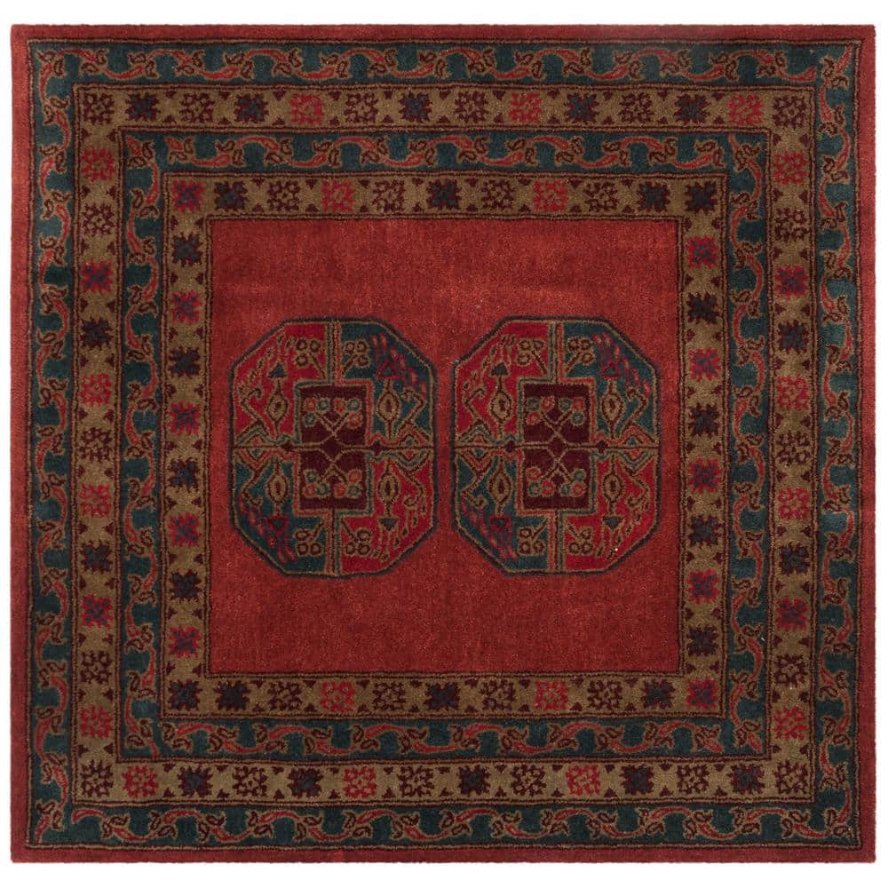 Heritage HG919 Hand Tufted Area Rug - Red - 6'x6' - Safavieh.