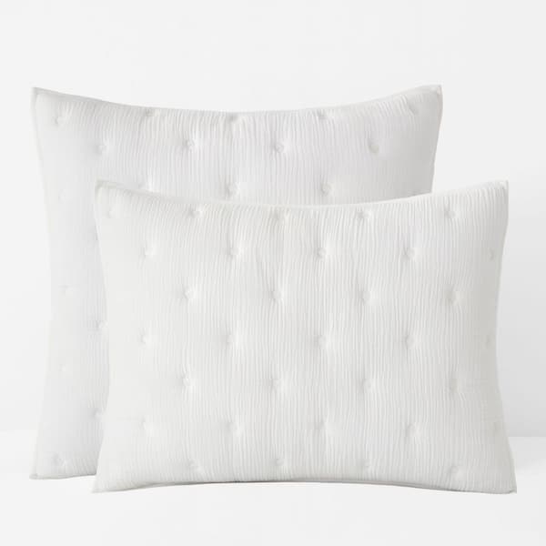 Company Cotton Gauze Decorative Quilted Off White Cotton Sham