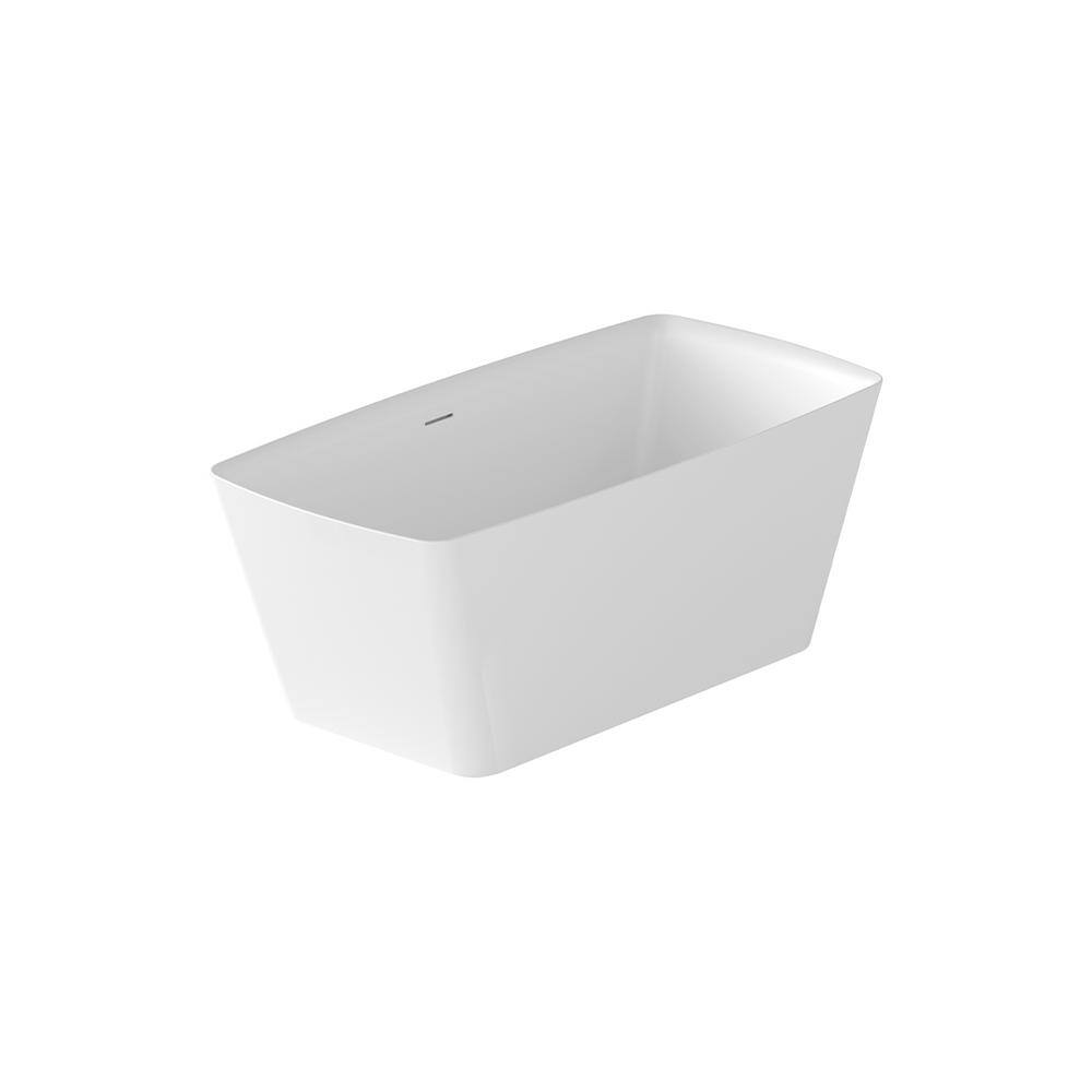 Glossy White Freestanding Acrylic Soaking Bathtub with Chrome Finish