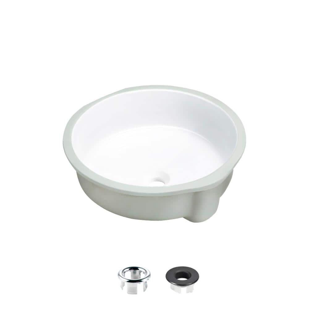 Undermount 16 in. White Porcelain Round Bathroom Sink with Two Overflow Rings price history on PriceWatchPro