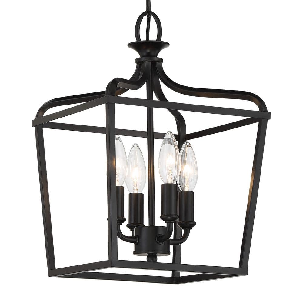 Coal Finish 4-Light Indoor Lantern Pendant