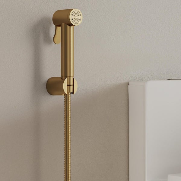 1 Handle Single Cold Bidet Faucet Space-Saving in Brushed Gold