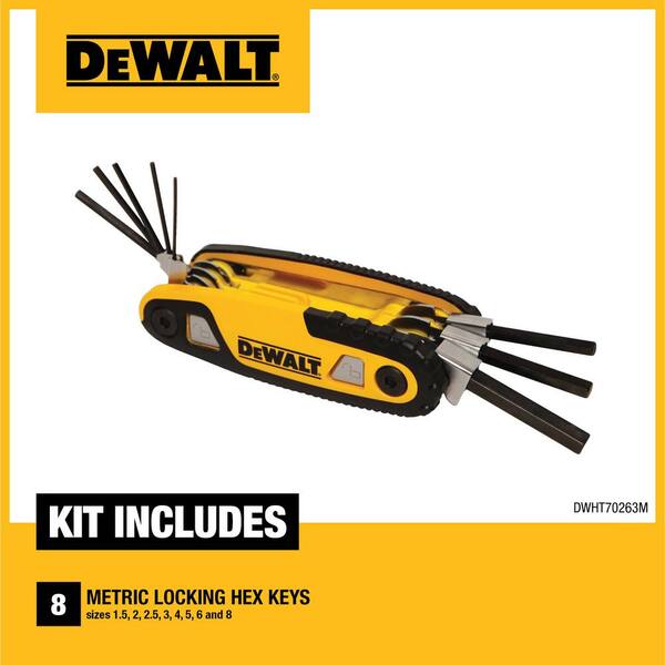 DEWALT Metric Locking Hex Key Set (8 Piece) DWHT70263M - The Home