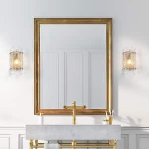 Chanmoliria 5.9 in. 1-Light Plating Brass Wall Sconce with Handmade Rectangle Glacial Glass