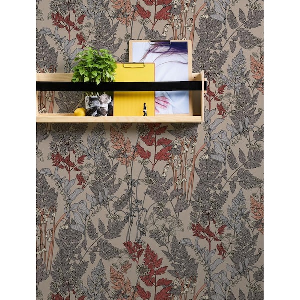 Ayla Wildflowers Grey Non Pasted Non Woven Wallpaper Sample