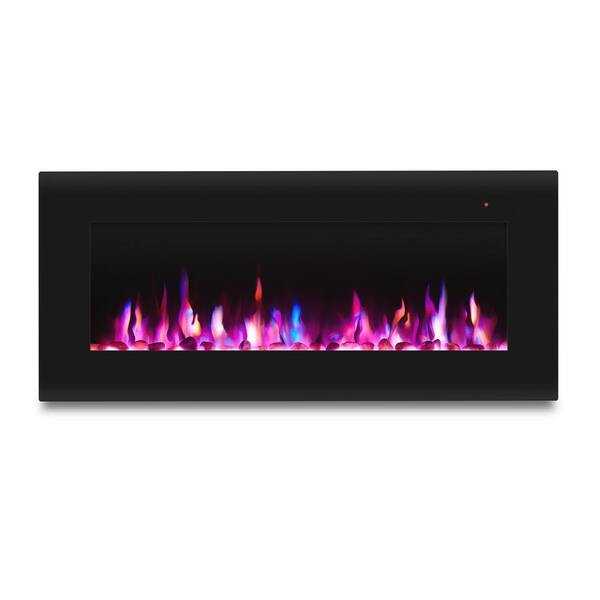 Real Flame Corretto 40 In Wall Mount Electric Fireplace In Black 1340e Bk The Home Depot