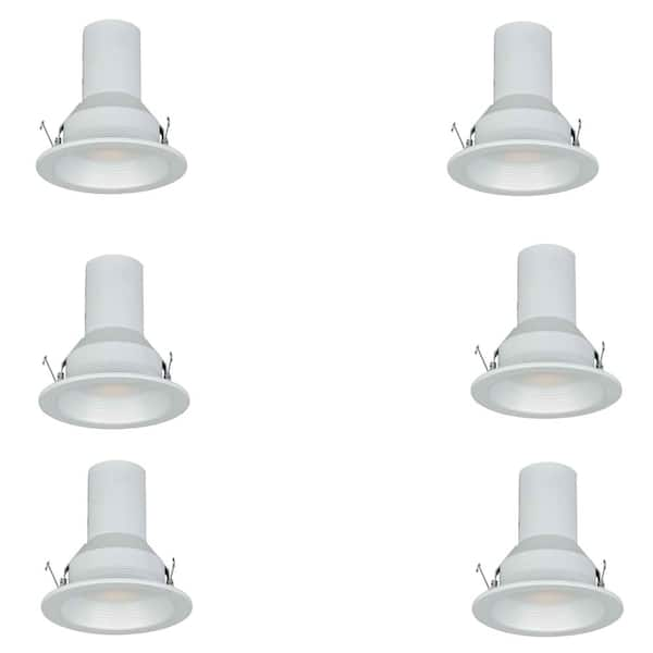 Commercial Electric 5 in. White Recessed Can Light Baffle Trim (6-Pack)