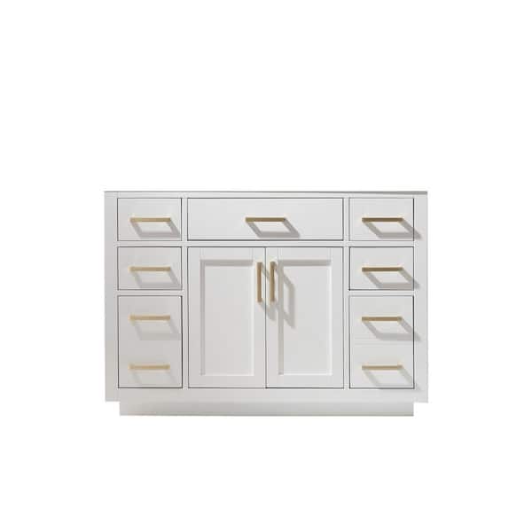 Altair Ivy 47.2 in. W x 21.6 in. D x 33.1 in. H Bath Vanity Cabinet without Top in White