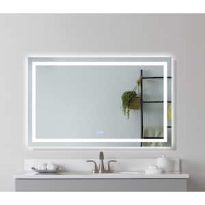 48 in. W x 36 in. H Rectangular Aluminum Frameless Dimmable Anti-Fog Wall LED Bathroom Vanity Mirror in White