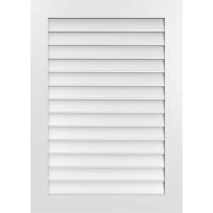 30 in. x 42 in. Rectangular White PVC Paintable Gable Louver Vent Non-Functional