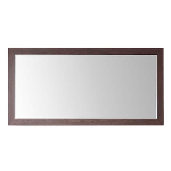 ROSWELL Cuenca 72 in. W x 36 in. H Rectangular Framed Wall Bathroom Vanity Mirror in Suleiman Oak