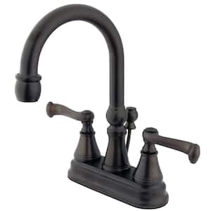 Royale 4 in. Centerset 2-Handle Bathroom Faucet with Brass Pop-Up in Oil Rubbed Bronze