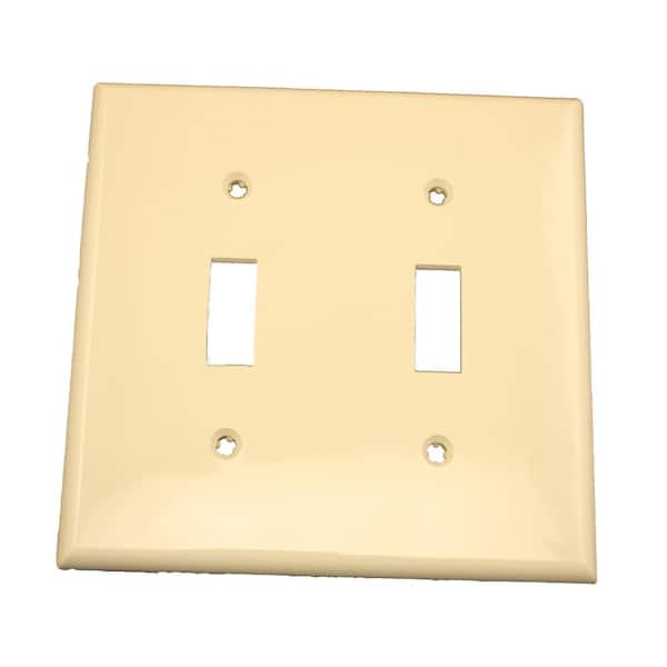 2-Gang Ivory Toggle Nylon Standard Wall Plate (1-Pack) 80709-I