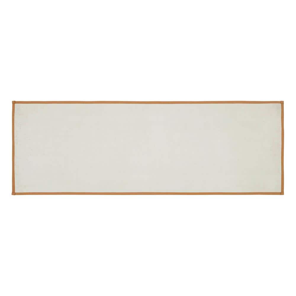 Khaki and Navy Cotton Americana Star Bath Mat, 17x48