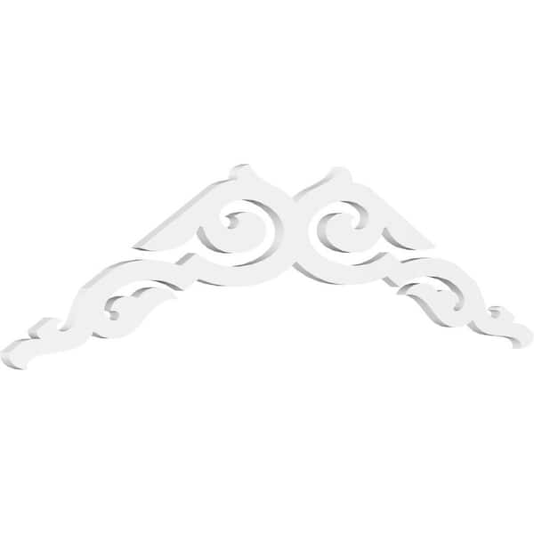 Ekena Millwork Pitch Rotherham 1 in. x 60 in. x 20 in. (7/12) Architectural Grade PVC Gable Pediment Moulding