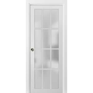 3312 18 in. x 80 in. 1 Panel White Finished Wood Sliding Door with Pocket Hardware