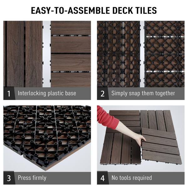 PURE ERA 1 ft. x 1 ft. Interlocking Wood Plastic Composite Floor