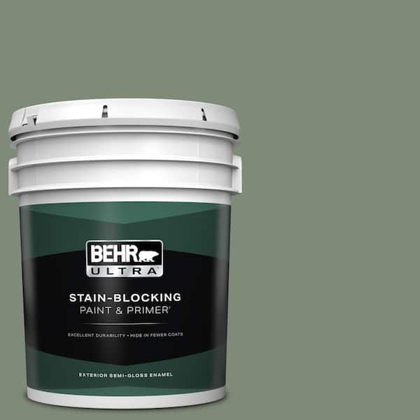 BEHR ULTRA 5 gal. #N400-5 Thai Basil Semi-Gloss Enamel Exterior Paint & Primer