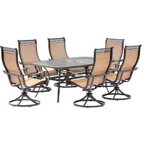 Legacy 7-Piece Outdoor Dining Set with Six Swivel Rockers and a Large Cast-top Dining Table