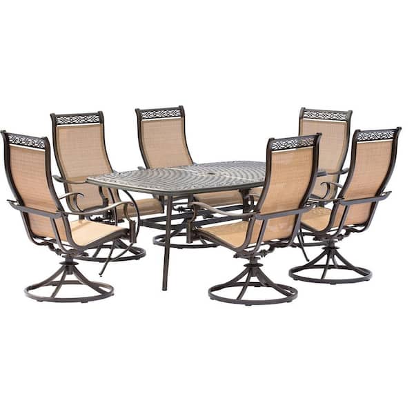 Cambridge Legacy 7-Piece Outdoor Dining Set with Six Swivel Rockers and a Large Cast-top Dining Table