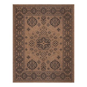 Ringley Gavin Chestnut Brown 8 ft. x 10 ft. Oriental Medallion Indoor/Outdoor Area Rug