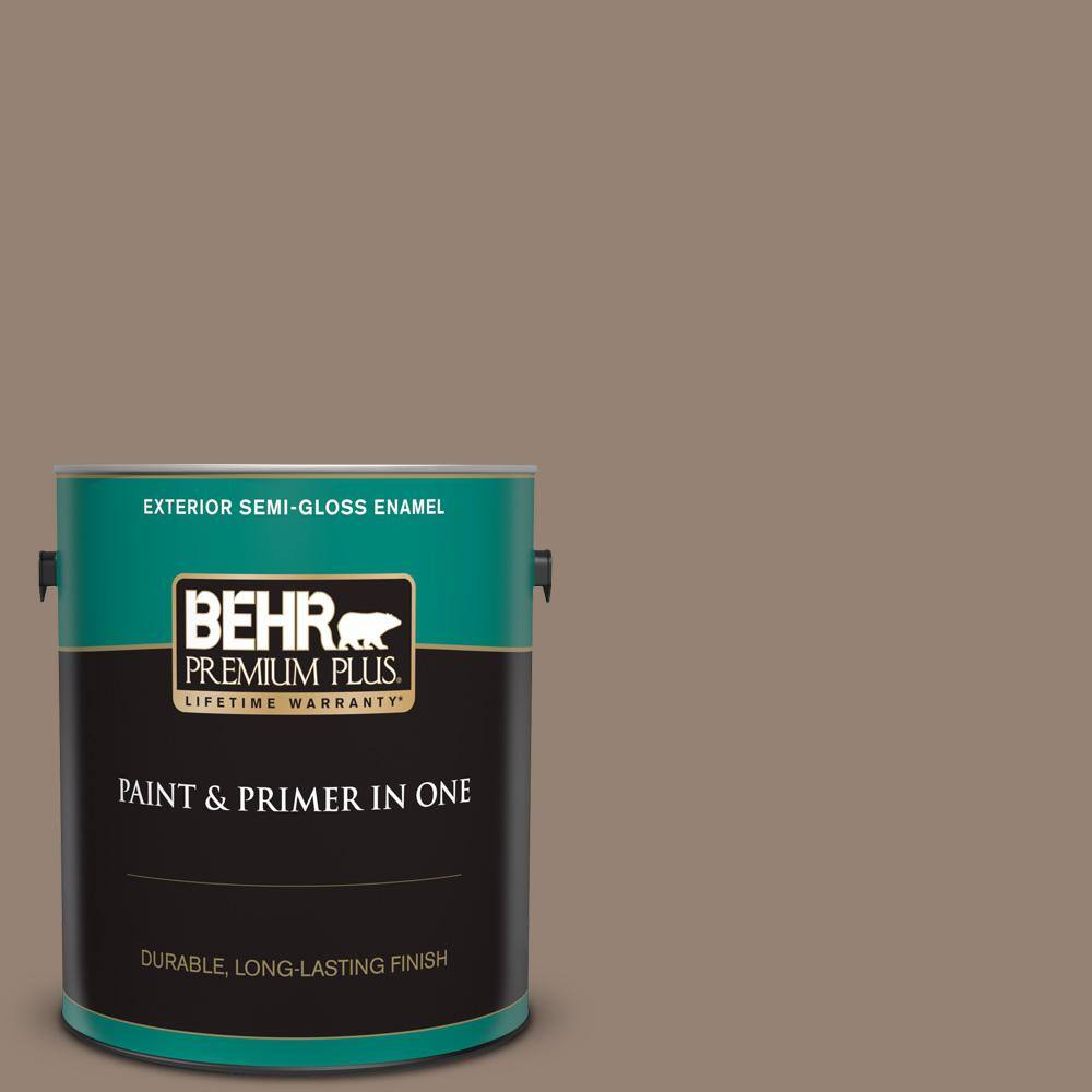 BEHR PREMIUM PLUS 1 gal. N2305 Dry Brown SemiGloss Enamel Exterior