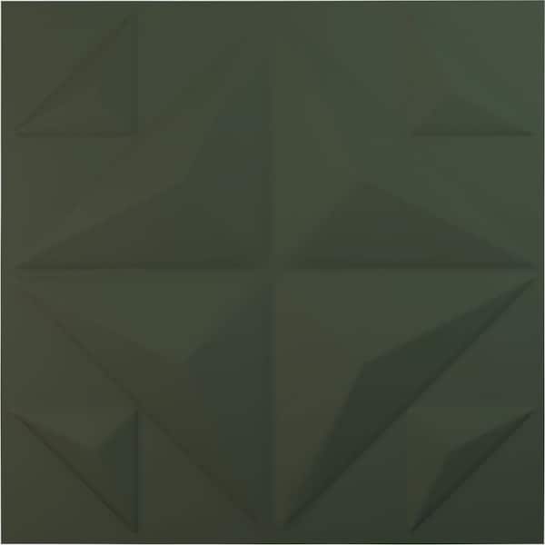 Ekena Millwork 19-5/8"W x 19-5/8"H Crystal EnduraWall Decorative 3D Wall Panel, Satin Hunt Club Green (12-Pack for 32.04 Sq.Ft.)