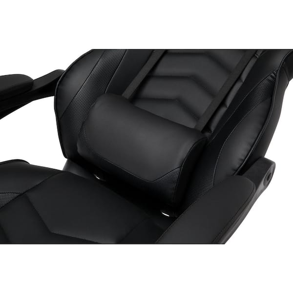 26 8 In Width Big And Tall Black Bonded Leather Gaming Chair With Adjustable Height