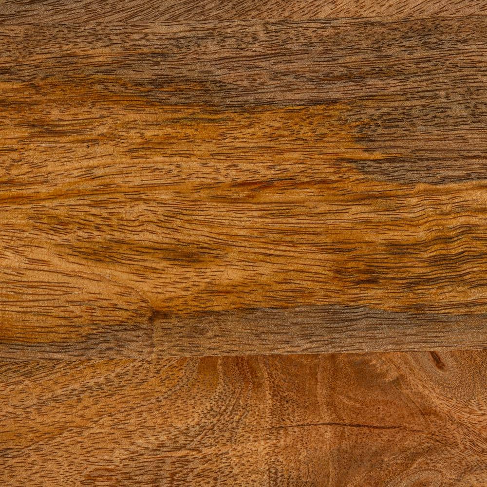 Natural Mango Wood Waterfall Edge Console Table with Storage