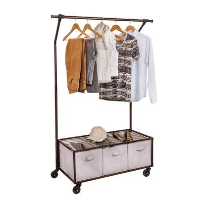 Black Metal Clothes Rack 3.4 in. W x 36 in. H